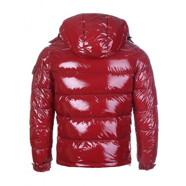 Moncler Rosso Mock Collar and slash semplice Uomo Cappotti uscita